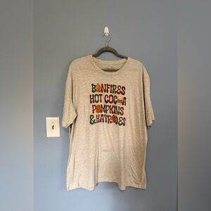 Bonfires hot cocoa pumpkins & Hayrides plus size 3x pivotal partners graphic tee